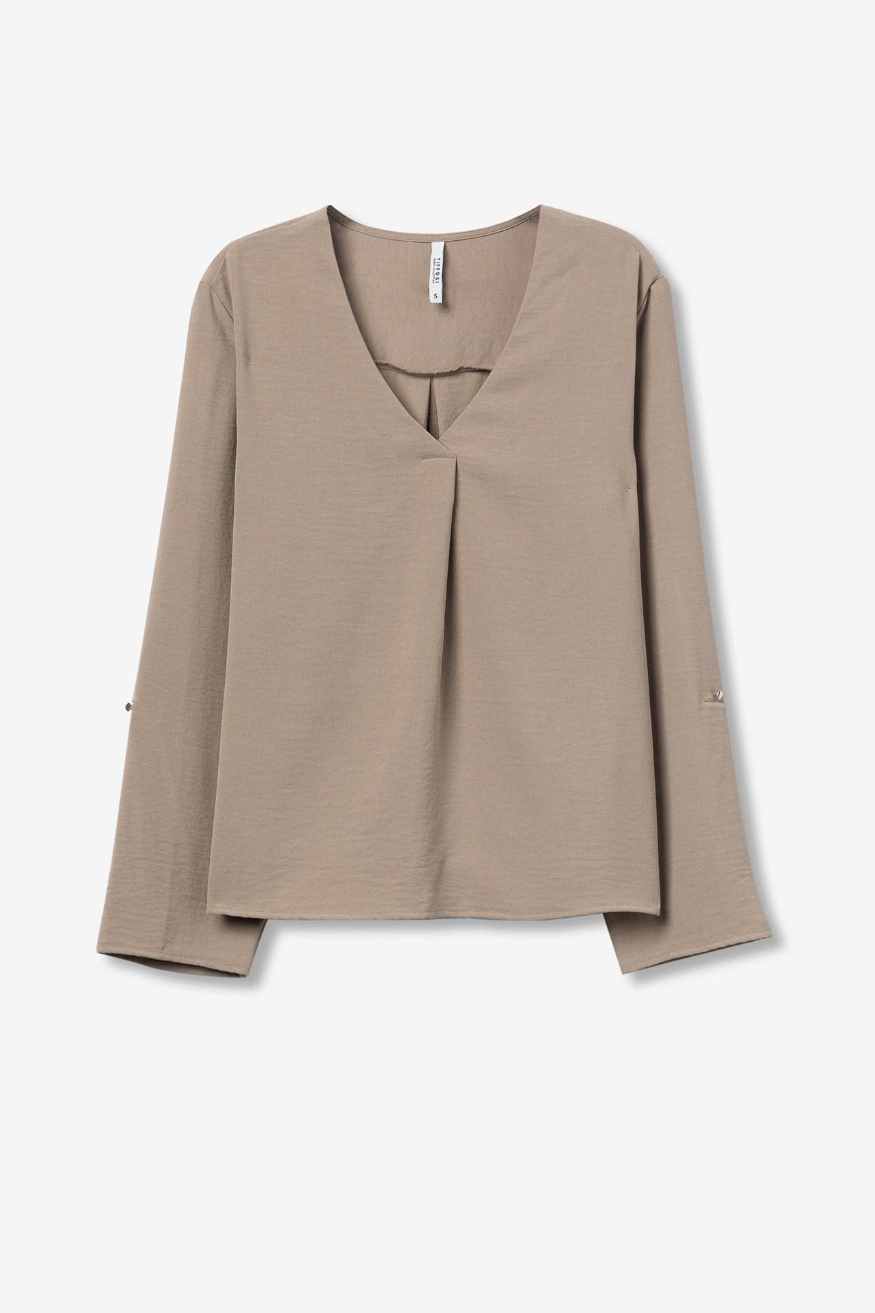 Tiffosi Sand V neck long sleeve top