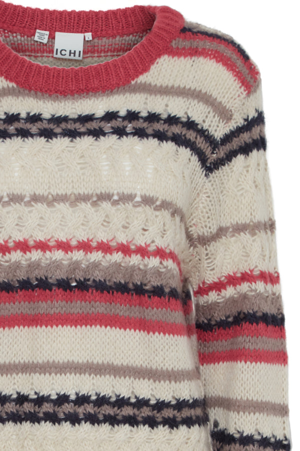 ICHI IHOSANSA L/s Jumper-C/berry multi str