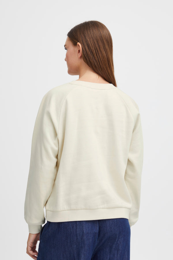 ICHI IHLELA Brushed Sweatshirt-Almond