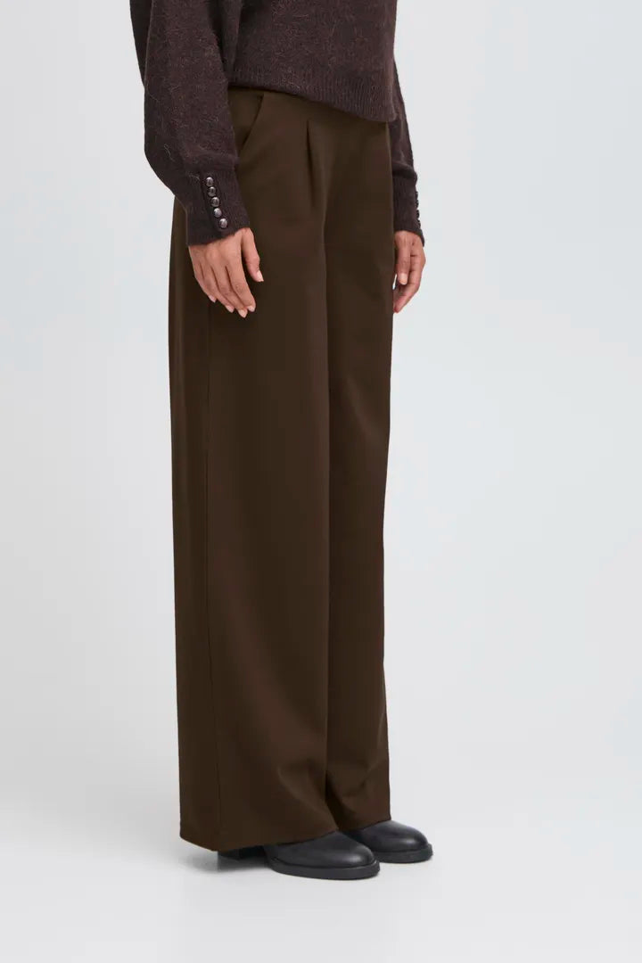ICHI IHKATESUS Long Wide PA2 TRousers - Brow.