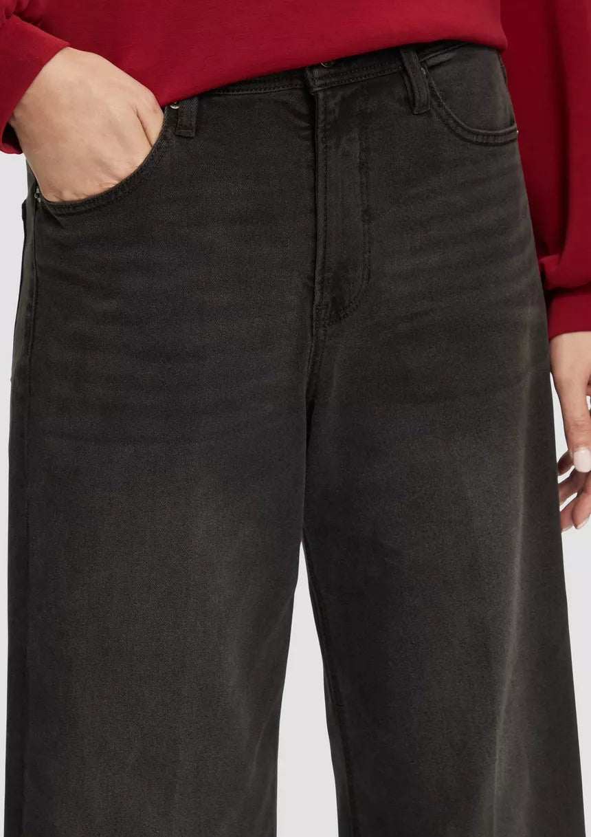 S.Oliver Denim Trousers-Grey/Black