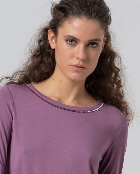 Surkana Round Neck T Shirt Plum