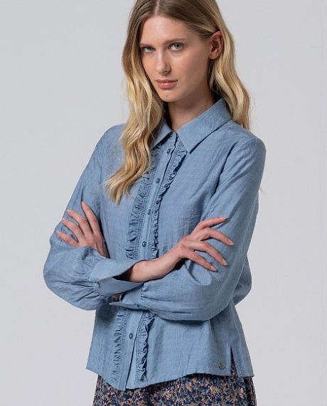 Surkana Shirt with Ruffles Grey