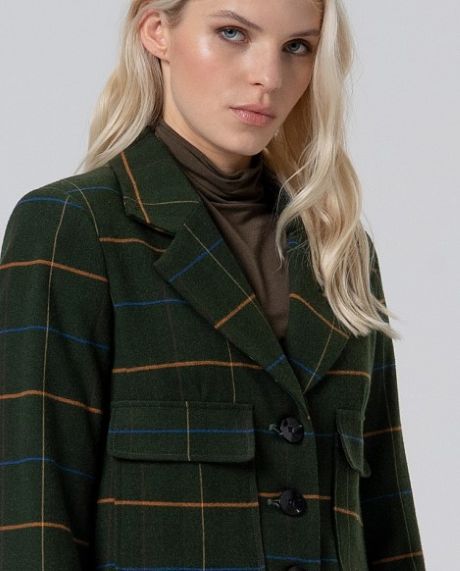 Surkana Short Plaid Blazer with printed lining