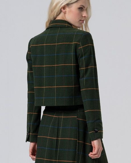 Surkana Short Plaid Blazer with printed lining