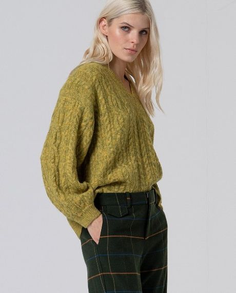 Surkana Straight Plaid Pants Khaki