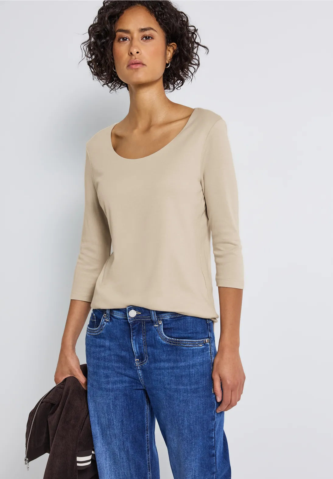 Street One 3/4 Sleeve Top - Beige.