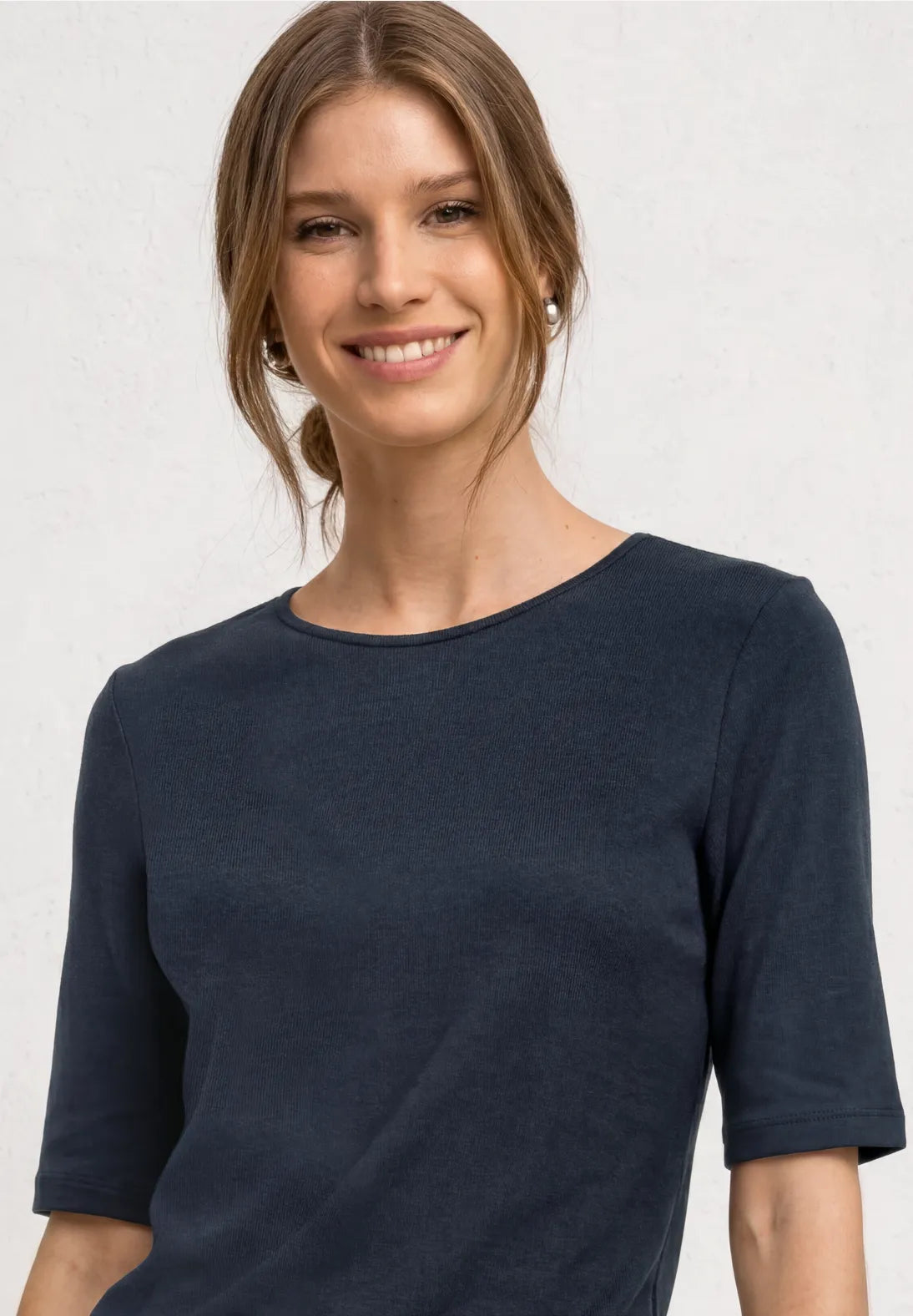 Street One Basic Round Neck T/Shirt - Navy.