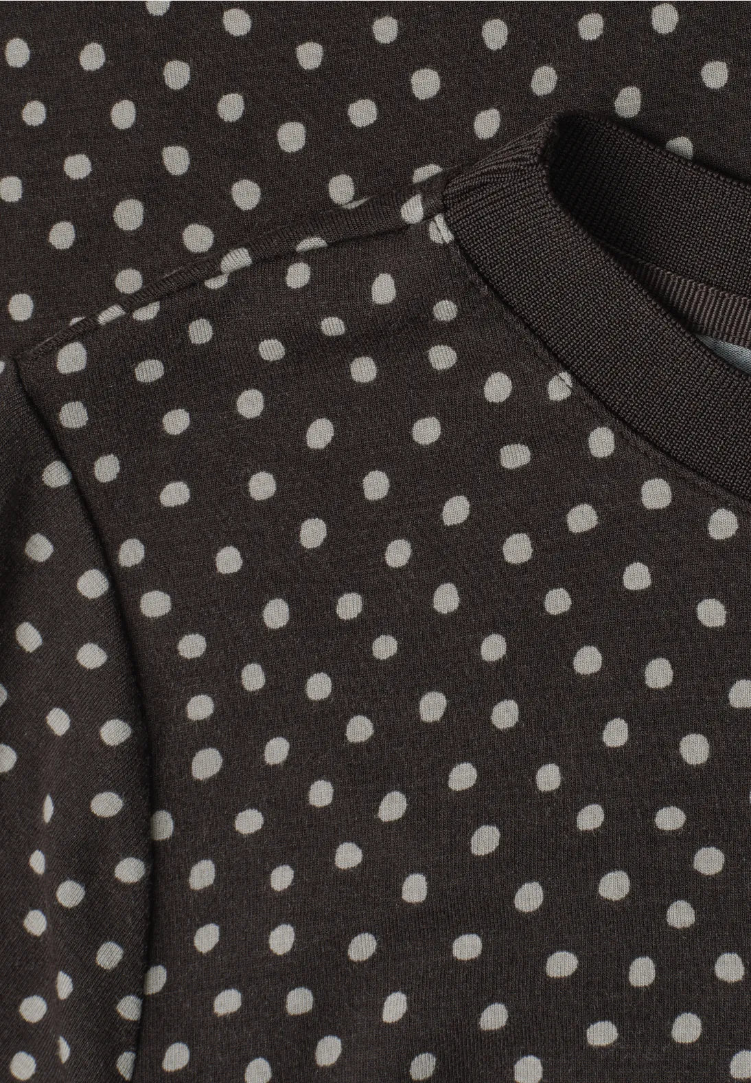 Street One Rend Neck Top - Polka Dot Brown Mix.