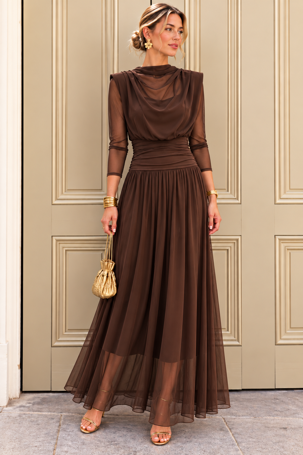 Sophie Tulle Skirt & Top - Brown