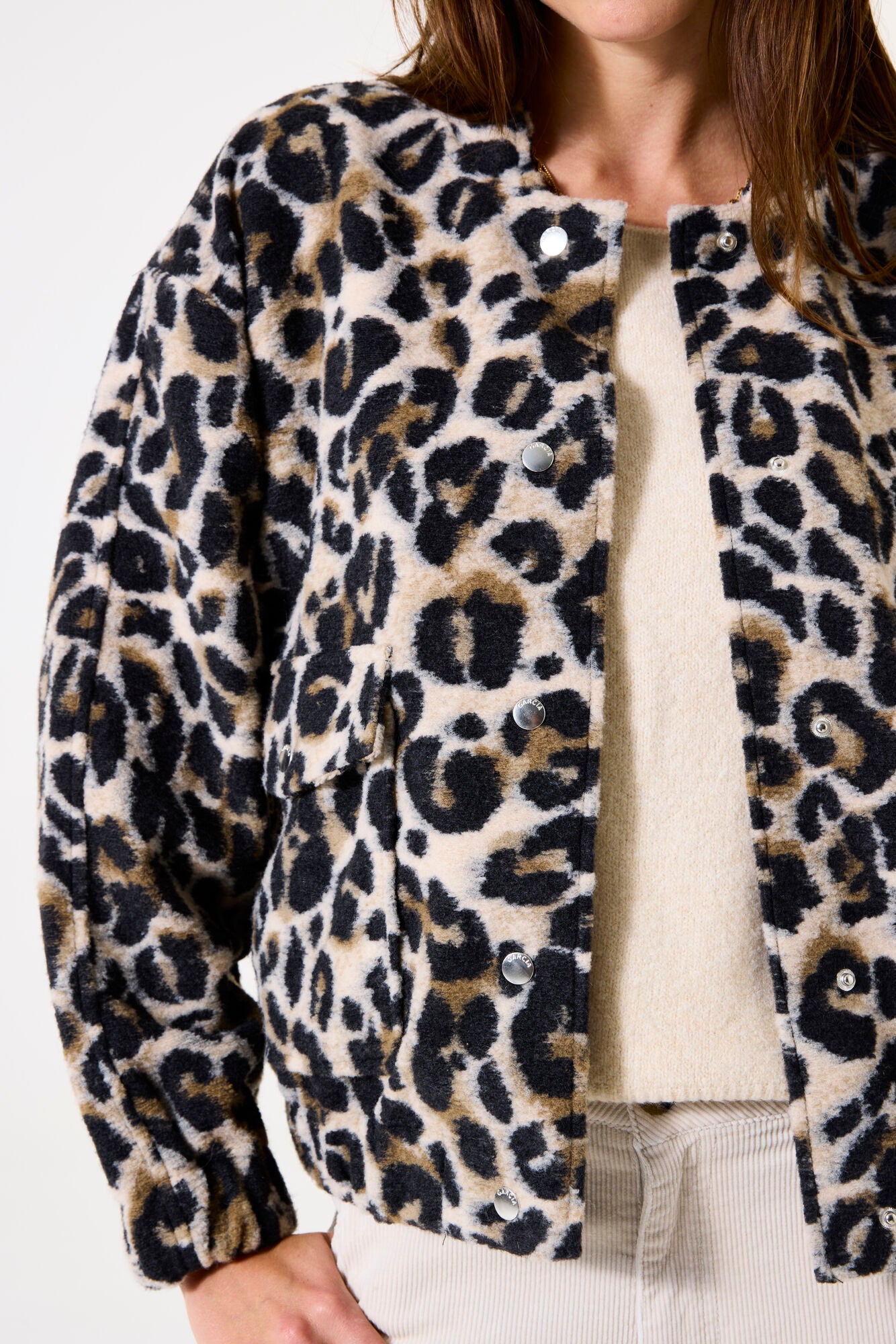 Garcia Soft Teddy Leopard Bomber