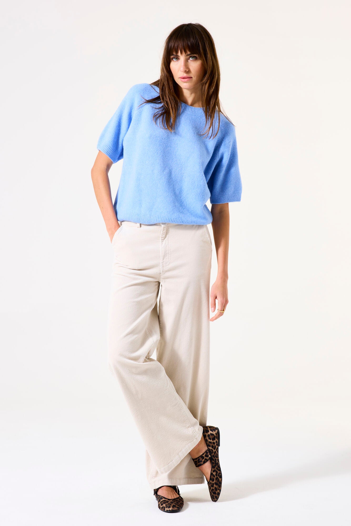 Garcia Wide Leg Soft Corduroy Trousers