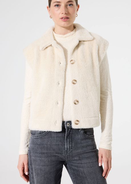 Garcia Ladies Faux Fur Sleeveless Jacket.