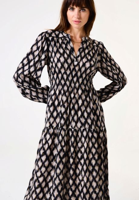 Garcia Ladies Dress Black Multi.