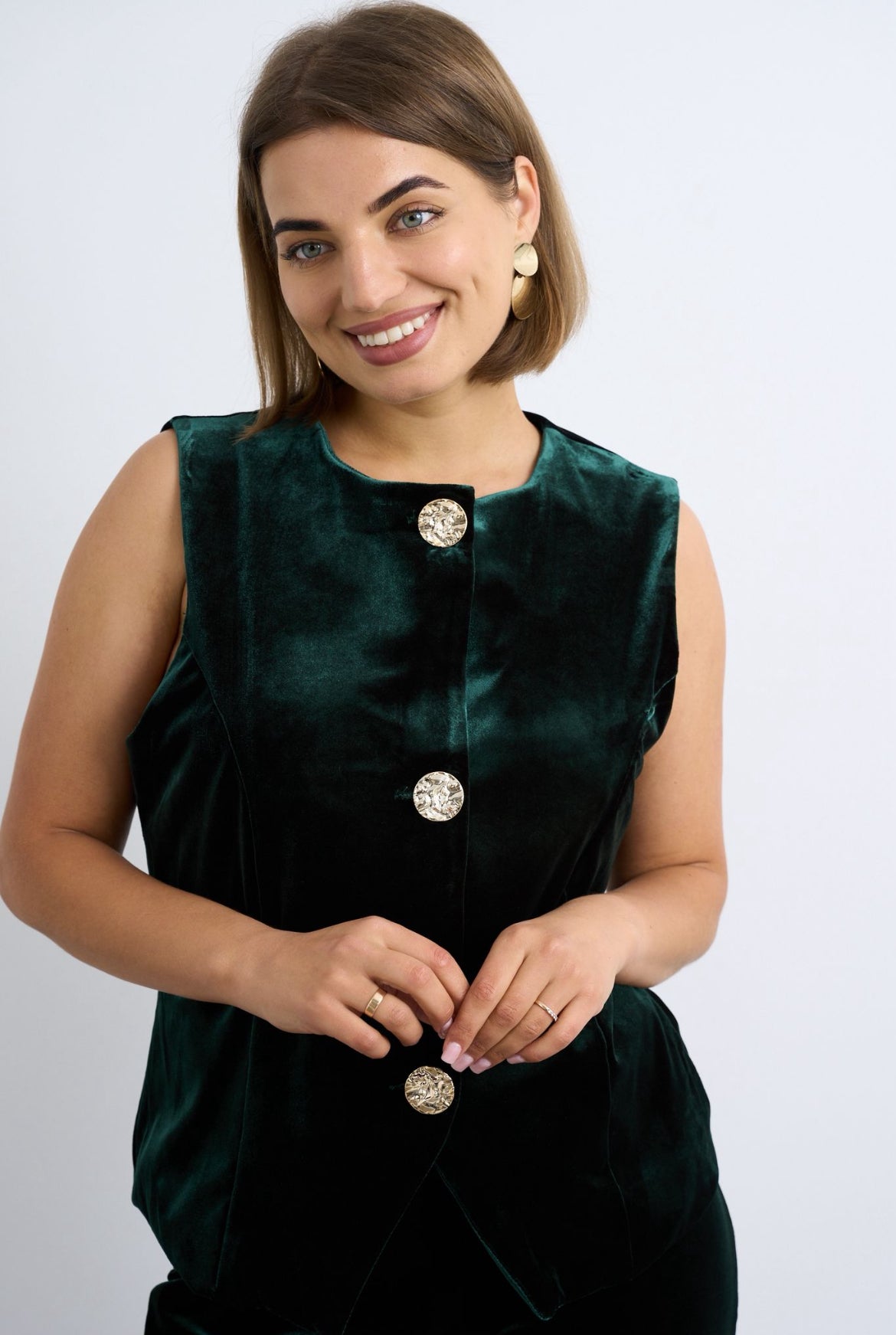 Kyla Green Velvet Pull on Trousers