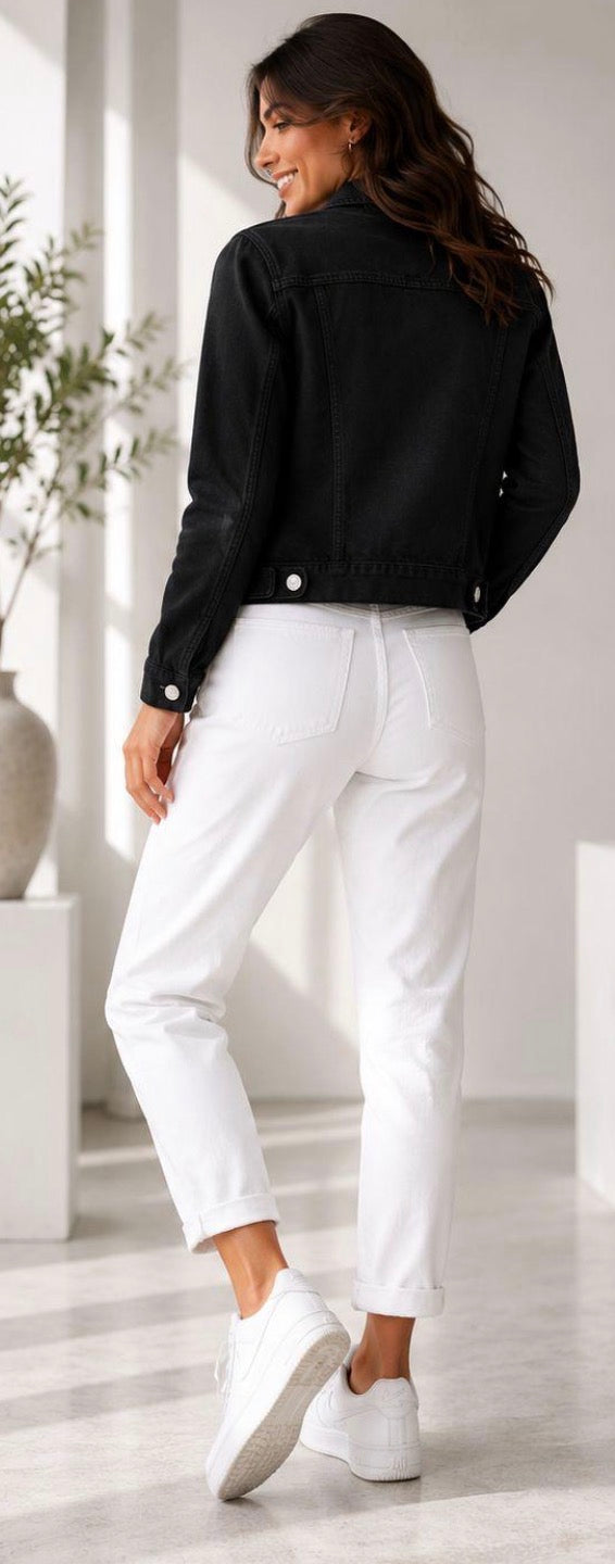 Kyla Denim Jacket - Black.