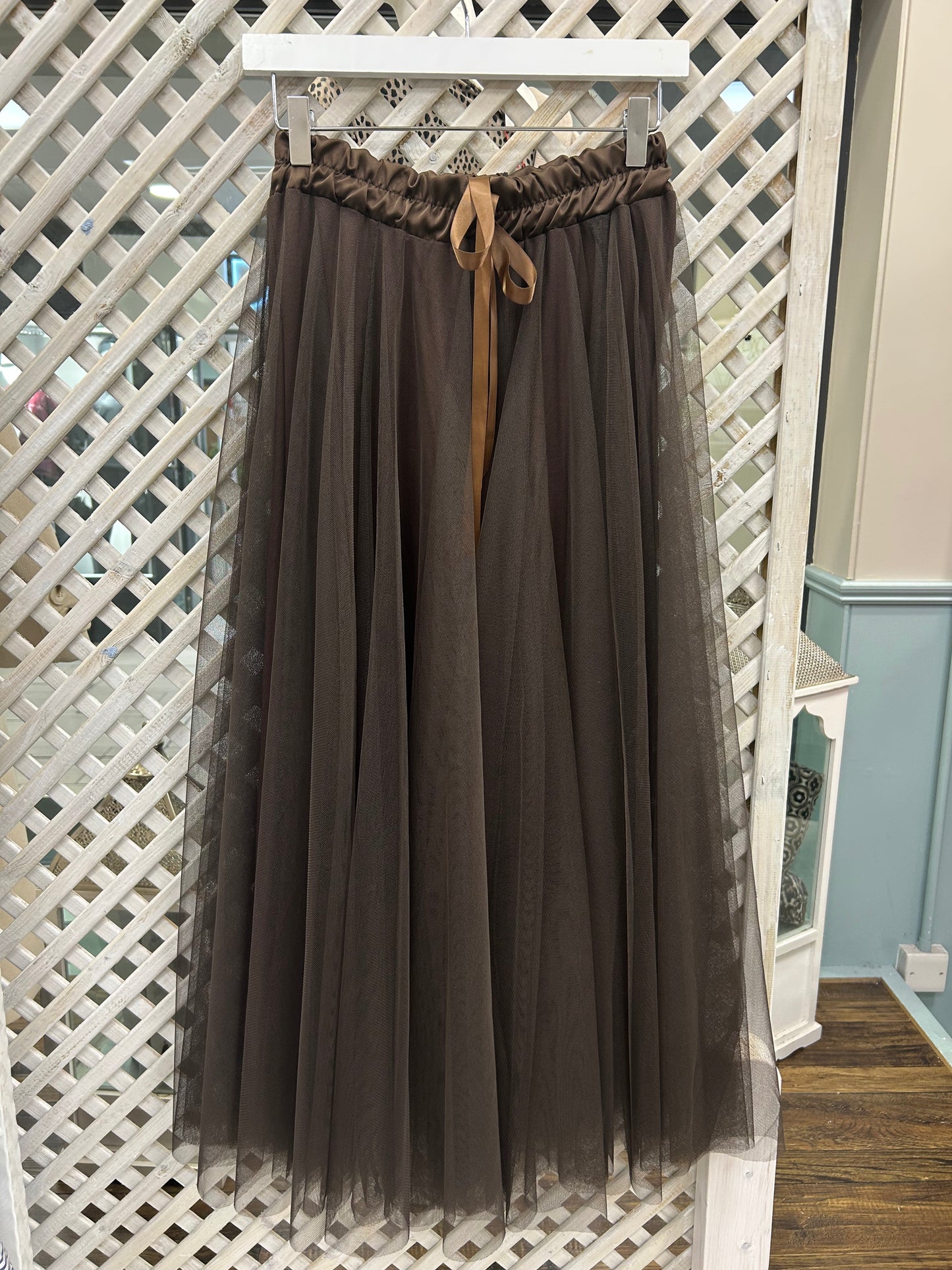 Kyla Brown Tulle Skirt One Size