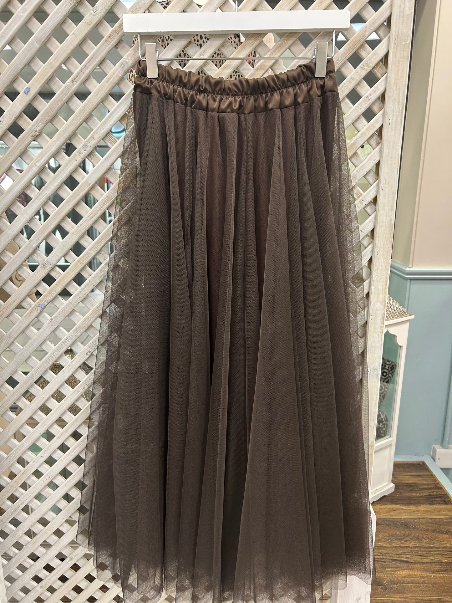 Kyla Brown Tulle Skirt One Size