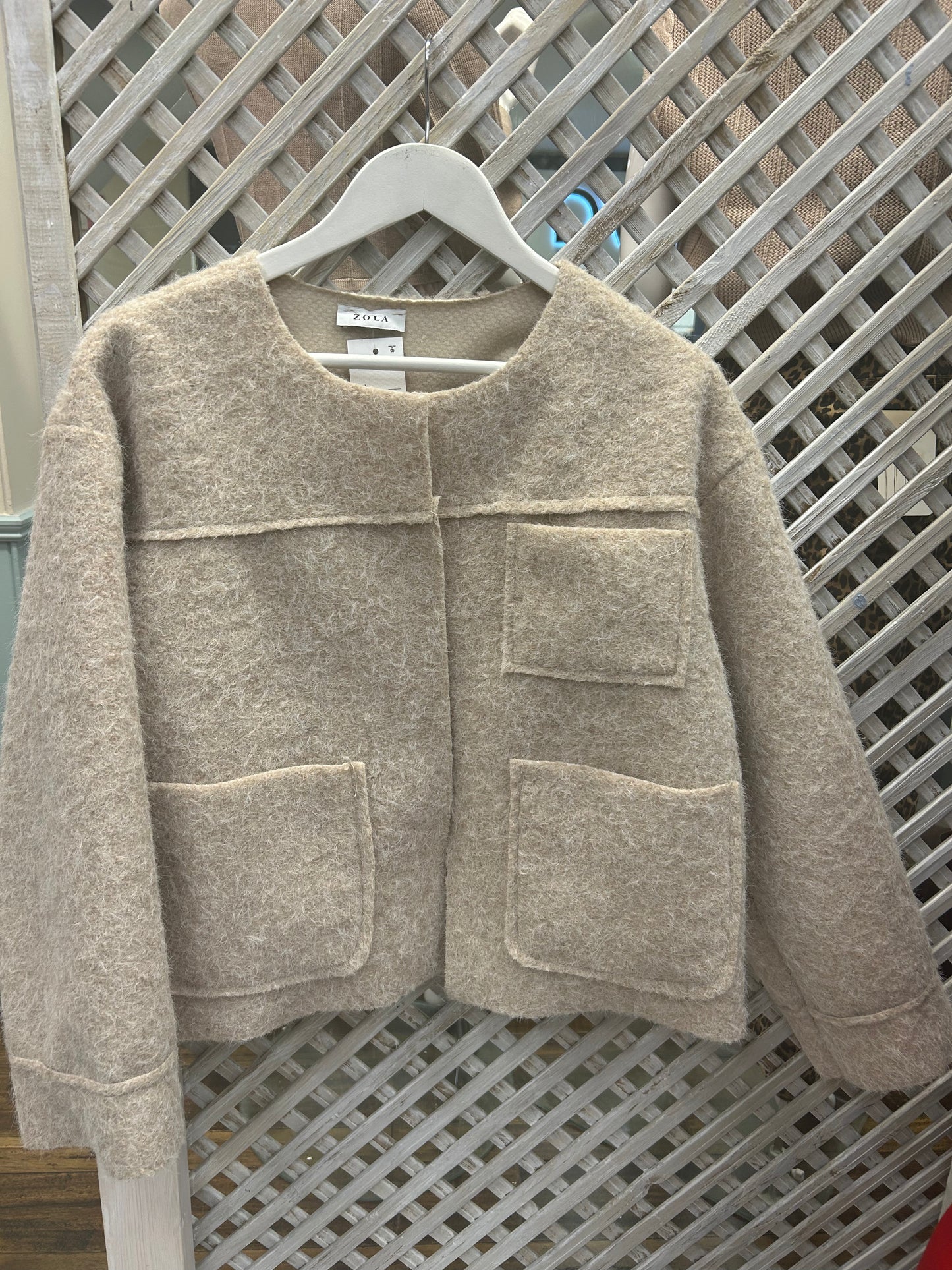 Zola Boiled Wool effect edge to edge cardi