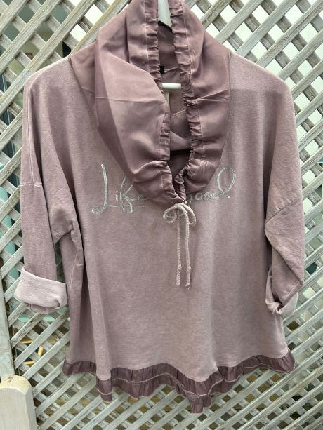 Kyla Cotton Sweatshirt with frill hem