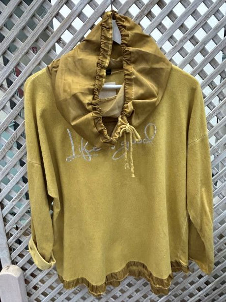 Kyla Cotton Sweatshirt with frill hem