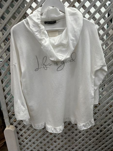 Kyla Cotton Sweatshirt with frill hem