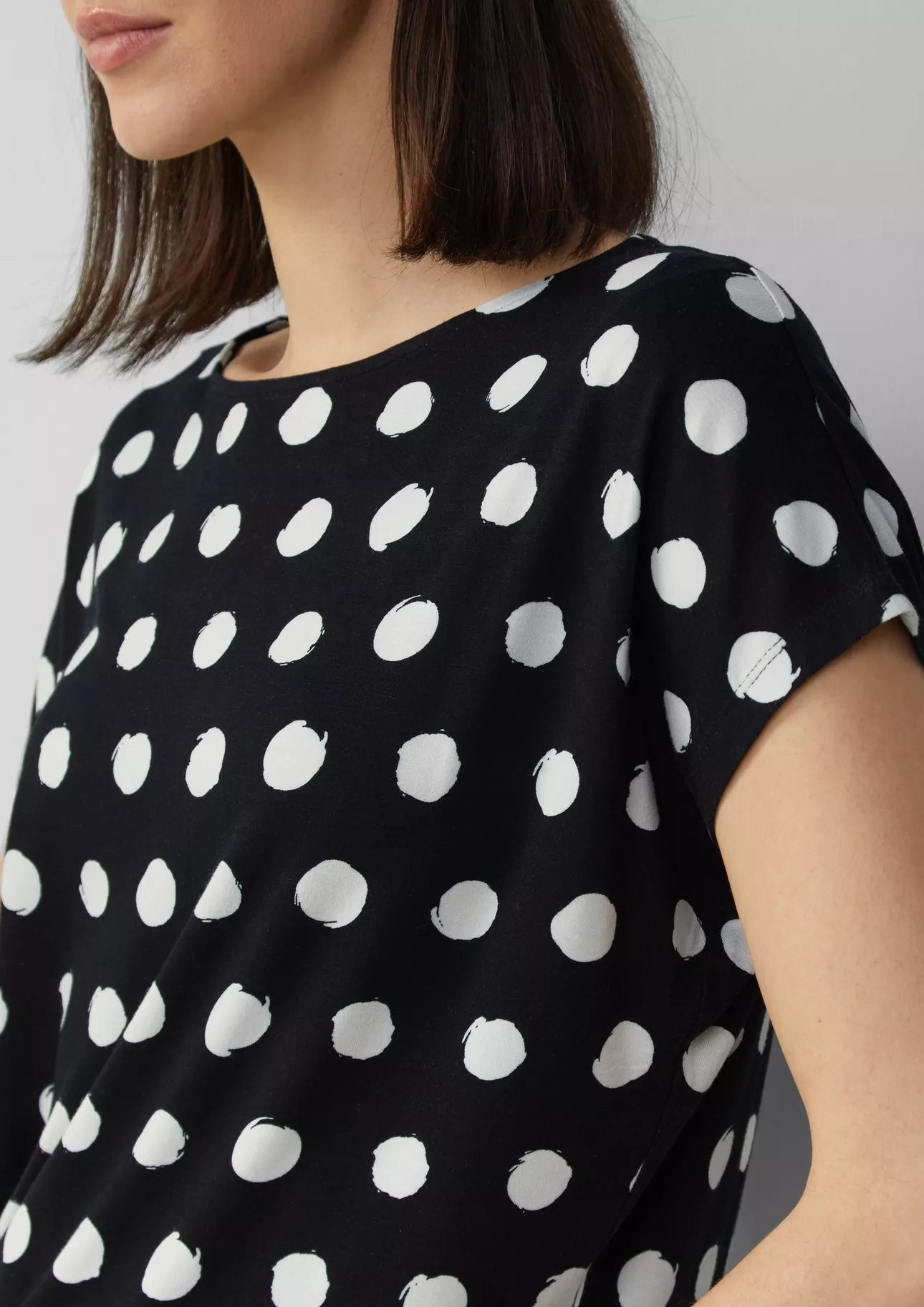 S Oliver Black & White Spot Top