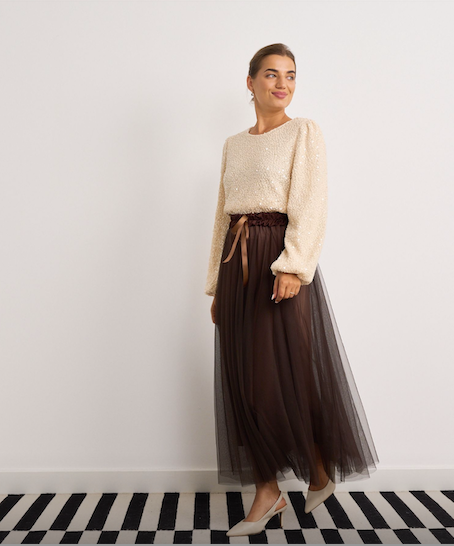 Kyla Brown Tulle Skirt One Size