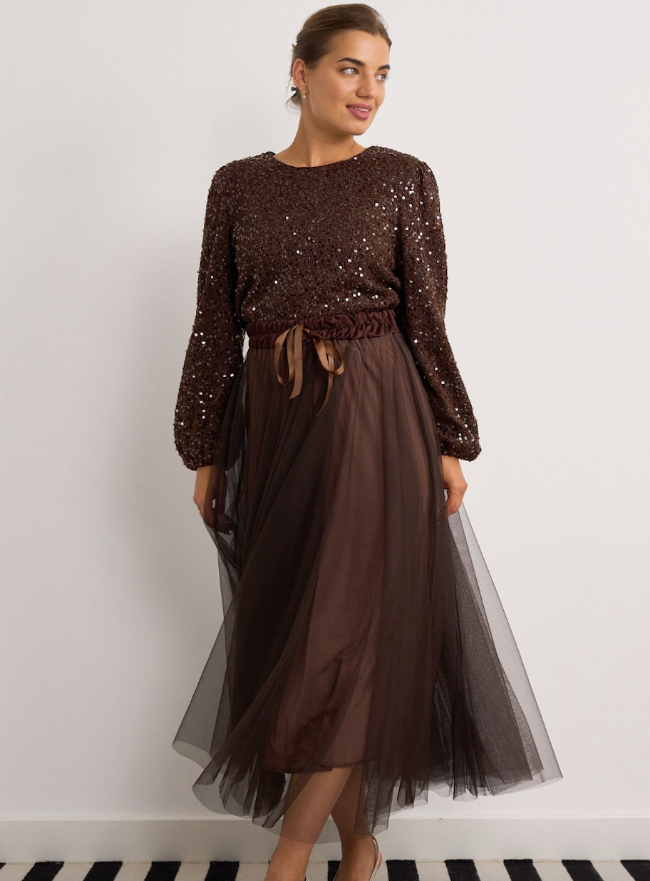 Kyla Brown Tulle Skirt One Size