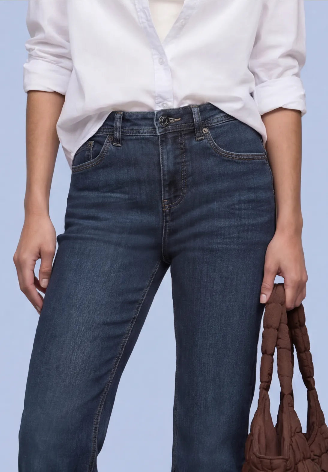 Street One High Waist Boot Cut Jean - Dark Wash.