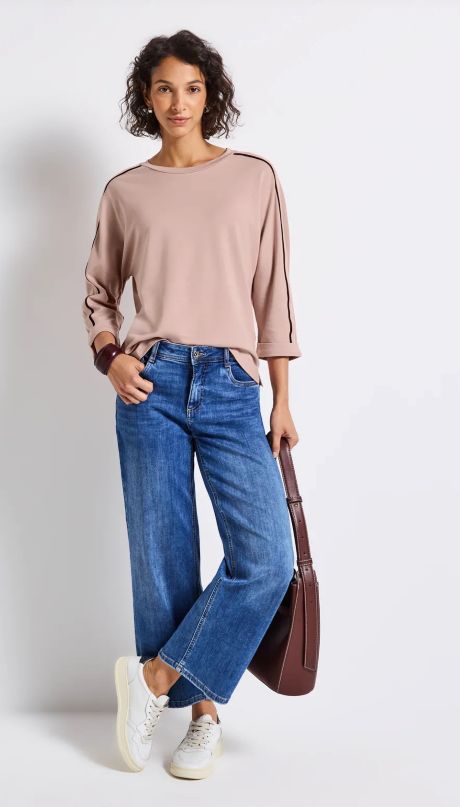 Street One Top with Deco Tape - Faded Rose