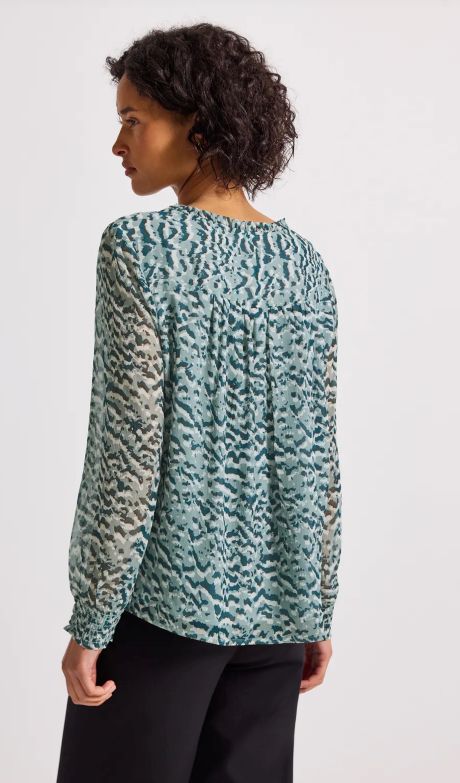 Street One Chiffon Tunic Blouse with Smock Cuff
