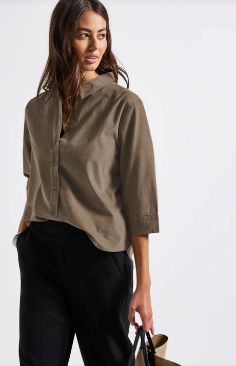Street One LTD Qr Corduroy Shirtcollar Blouse