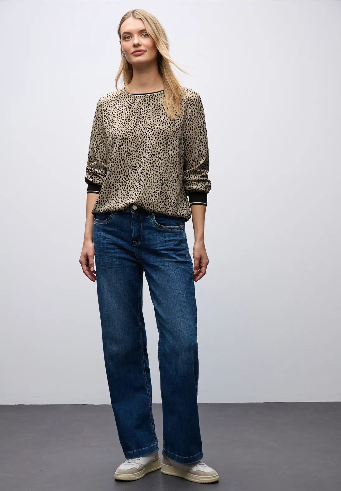 Street One Round Neck Blouse with Tape Details