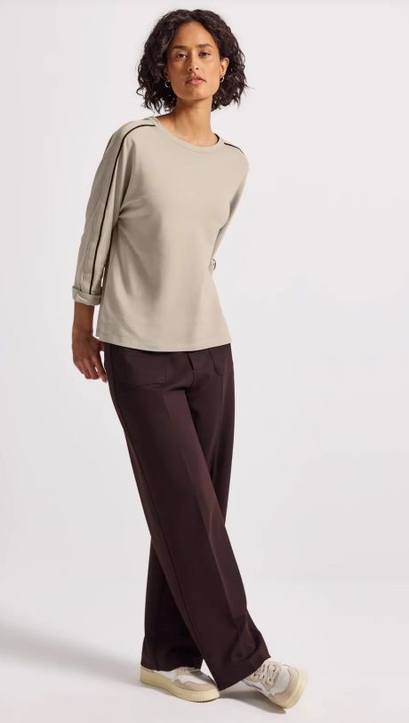 Street One Top with Deco tape Morning Beige