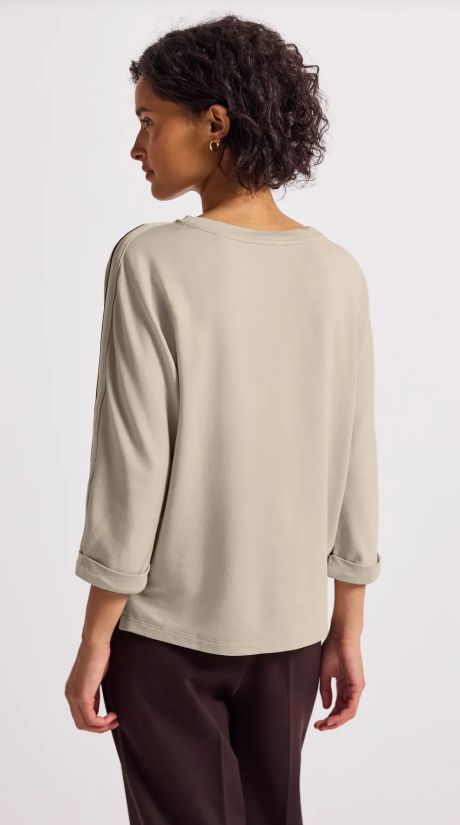 Street One Top with Deco tape Morning Beige