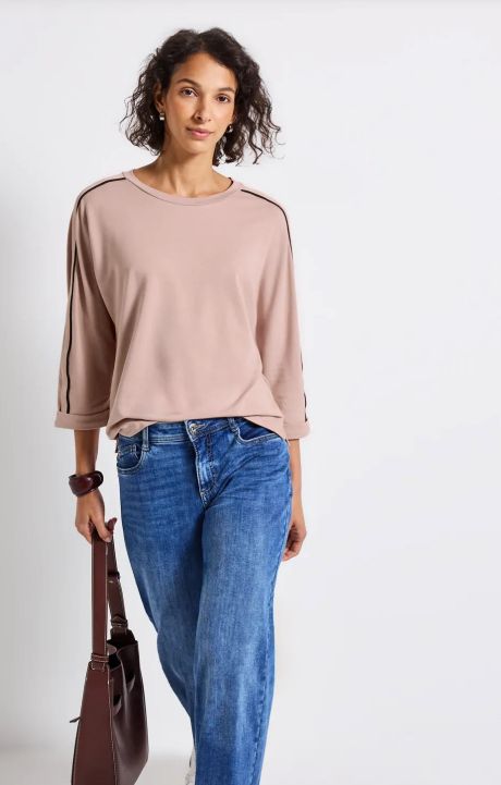 Street One Top with Deco Tape - Faded Rose