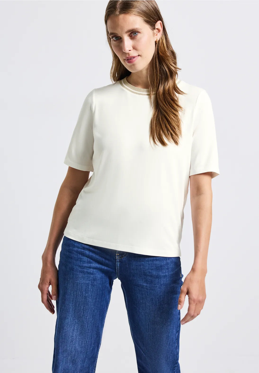 Street One Ltd QR T/Shirt with Rib Collar