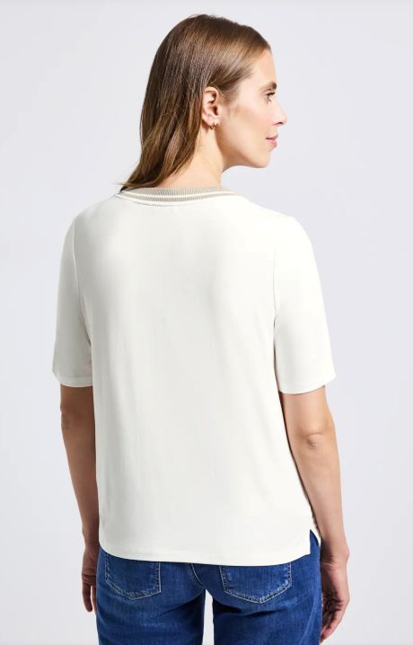 Street One Ltd QR T/Shirt with Rib Collar