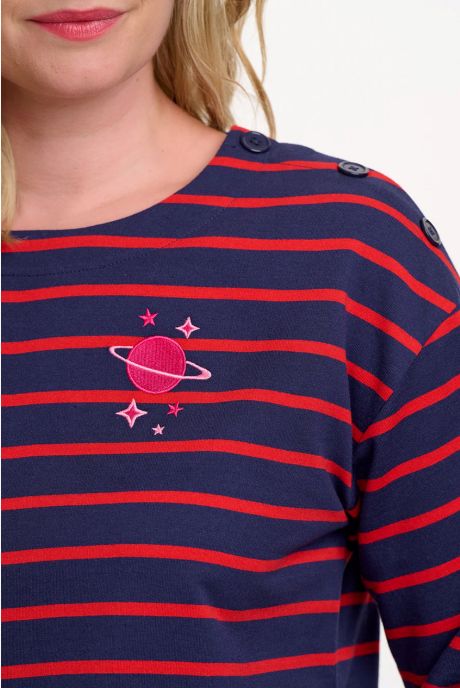 Sugarhill Celine Breton Top Navy / Red Planet
