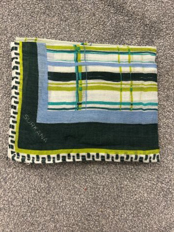 Surkana FUVA Rectangular Green printed scarf 100x180cm