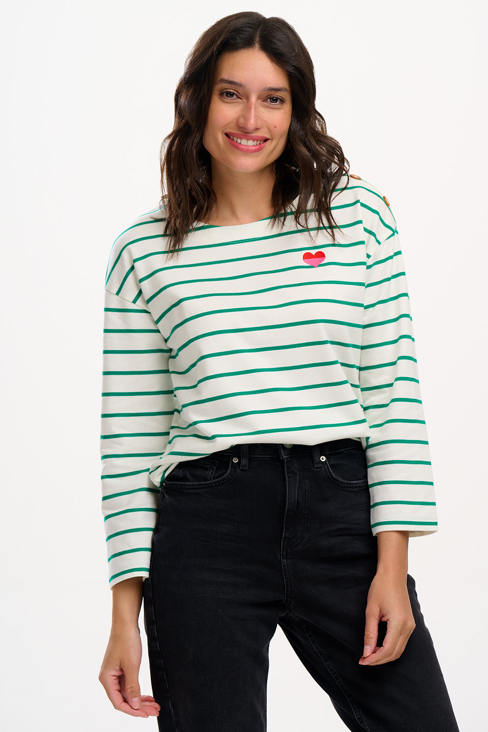 Sugarhill Celine Breton Top-White/Green