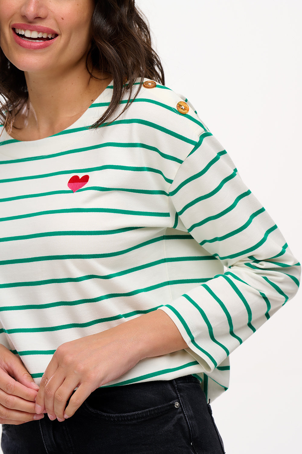 Sugarhill Celine Breton Top-White/Green