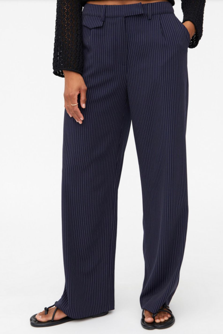 Wild Pony Palazzo trouser-Navy pinstripe