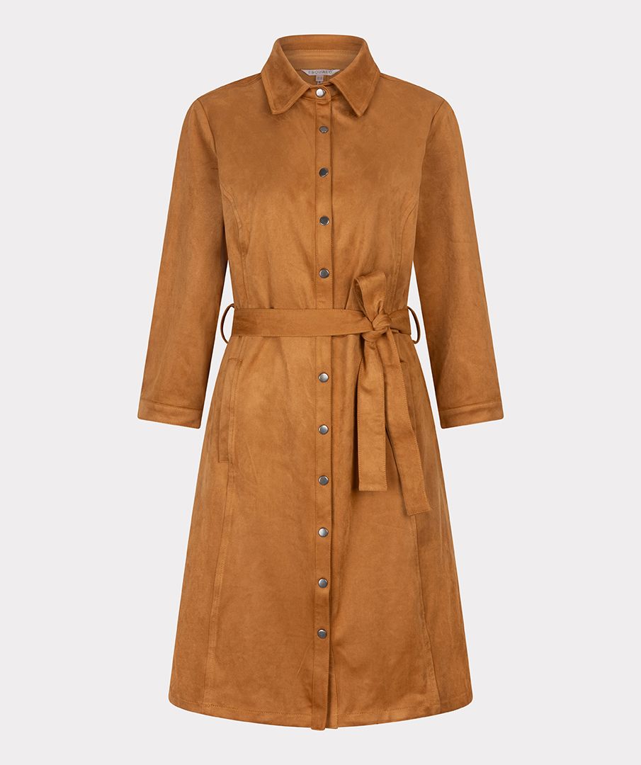 Esqualo Dress suedine-Camel
