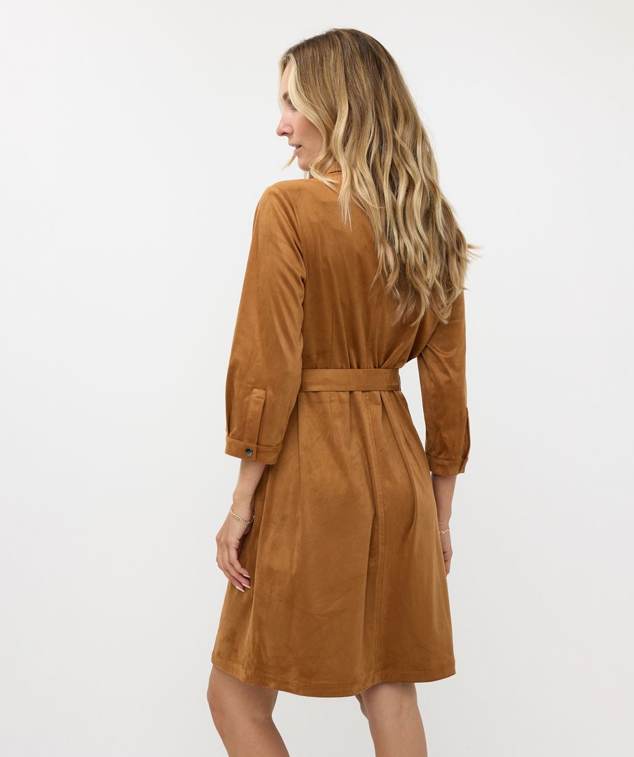 Esqualo Dress suedine-Camel