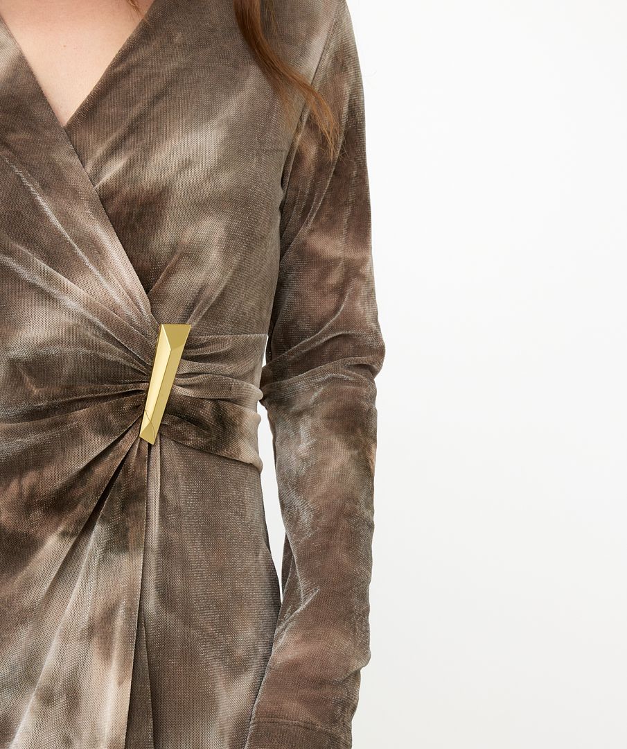 Esqualo Dress Velvet Wrap-over