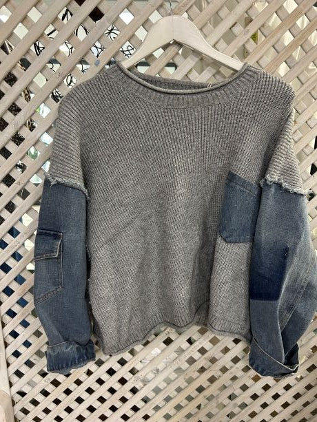 Kyla Knit with Denim Jacket Cuff