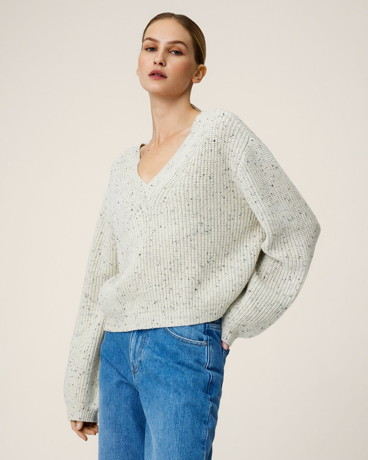 MSCHLucina V Pullover-OATMEAL