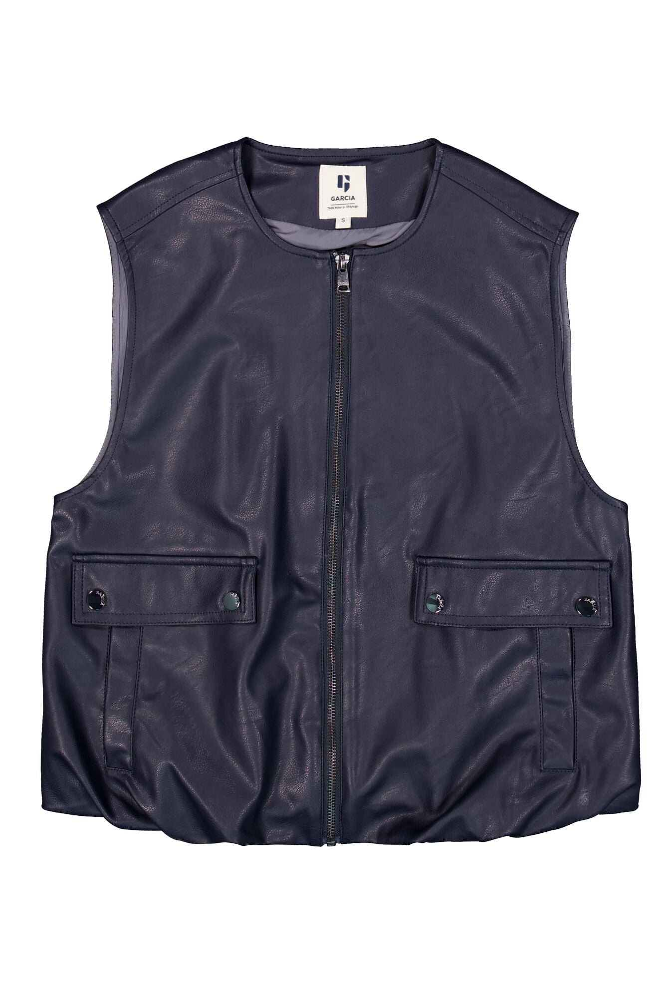 Garcia PU Sleeveless Gilet - Sapphire Mist